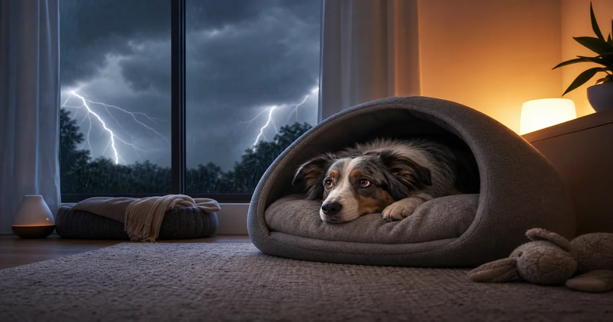 Image de couverture de Comment Calmer un Chien Anxieux Pendant un Orage